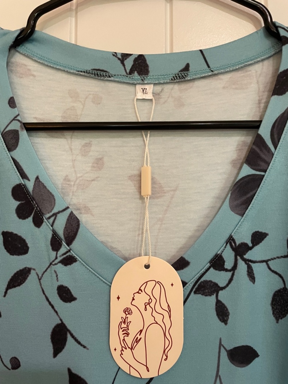 Blue Floral V-Neck Short Sleeve Dress - Picture 2 of 6
